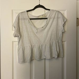 White Linen crop top